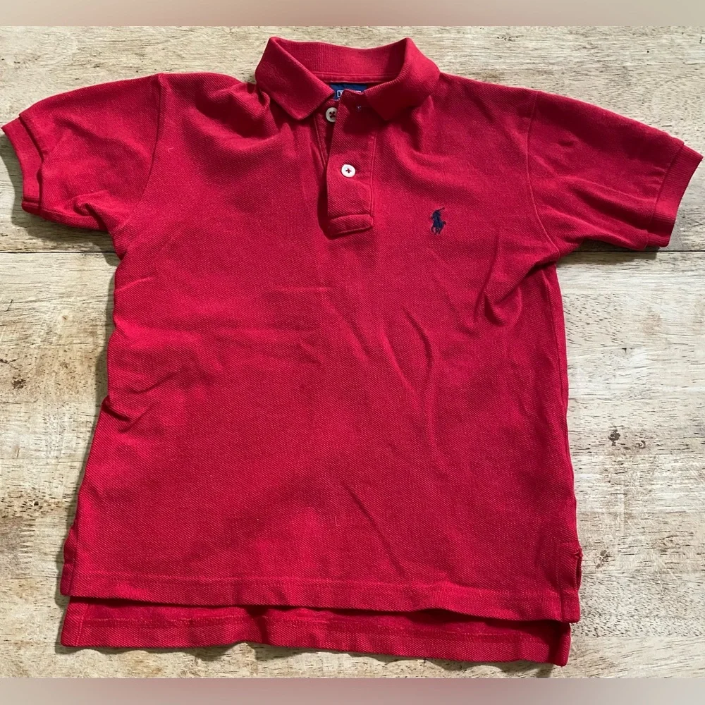 Vintage Polo by Ralph Lauren Boy’s Sz 5 Red Pique Knit Short Sleeve Polo‎